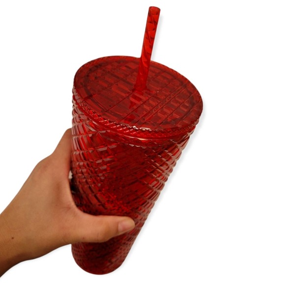 Starbucks 2021 Winter Holiday Red Jeweled Tumbler Cold Cup 24oz Christmas - Picture 4 of 4